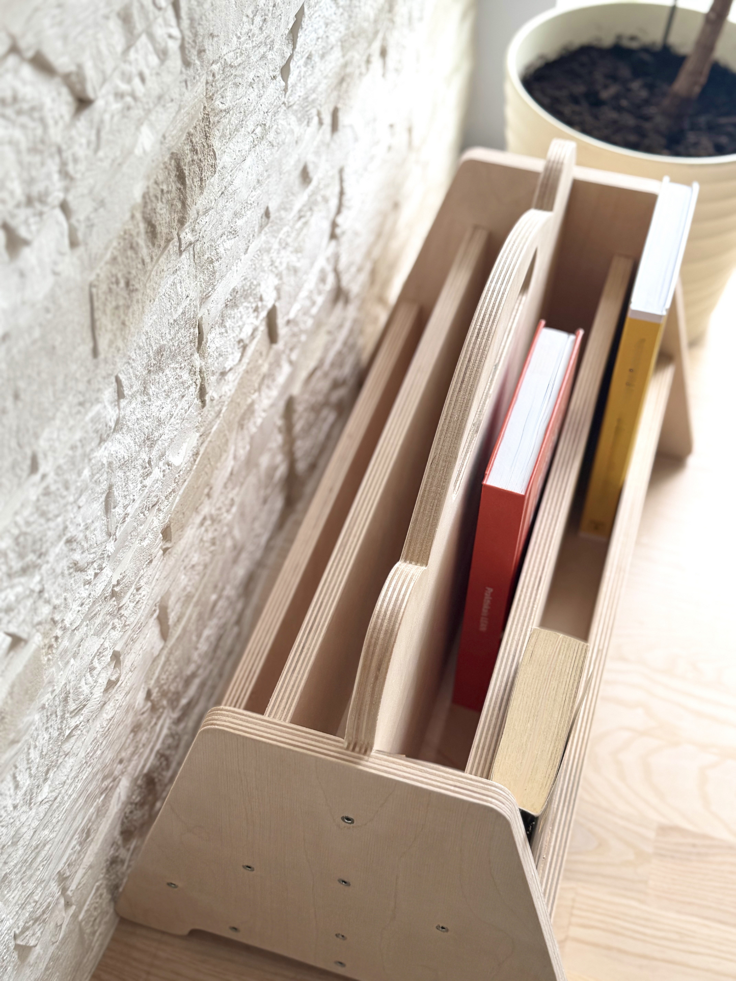 Montessori-Bücherregal aus Holz – Doppelseitiges Kinderbuch-Ausstellungsregal