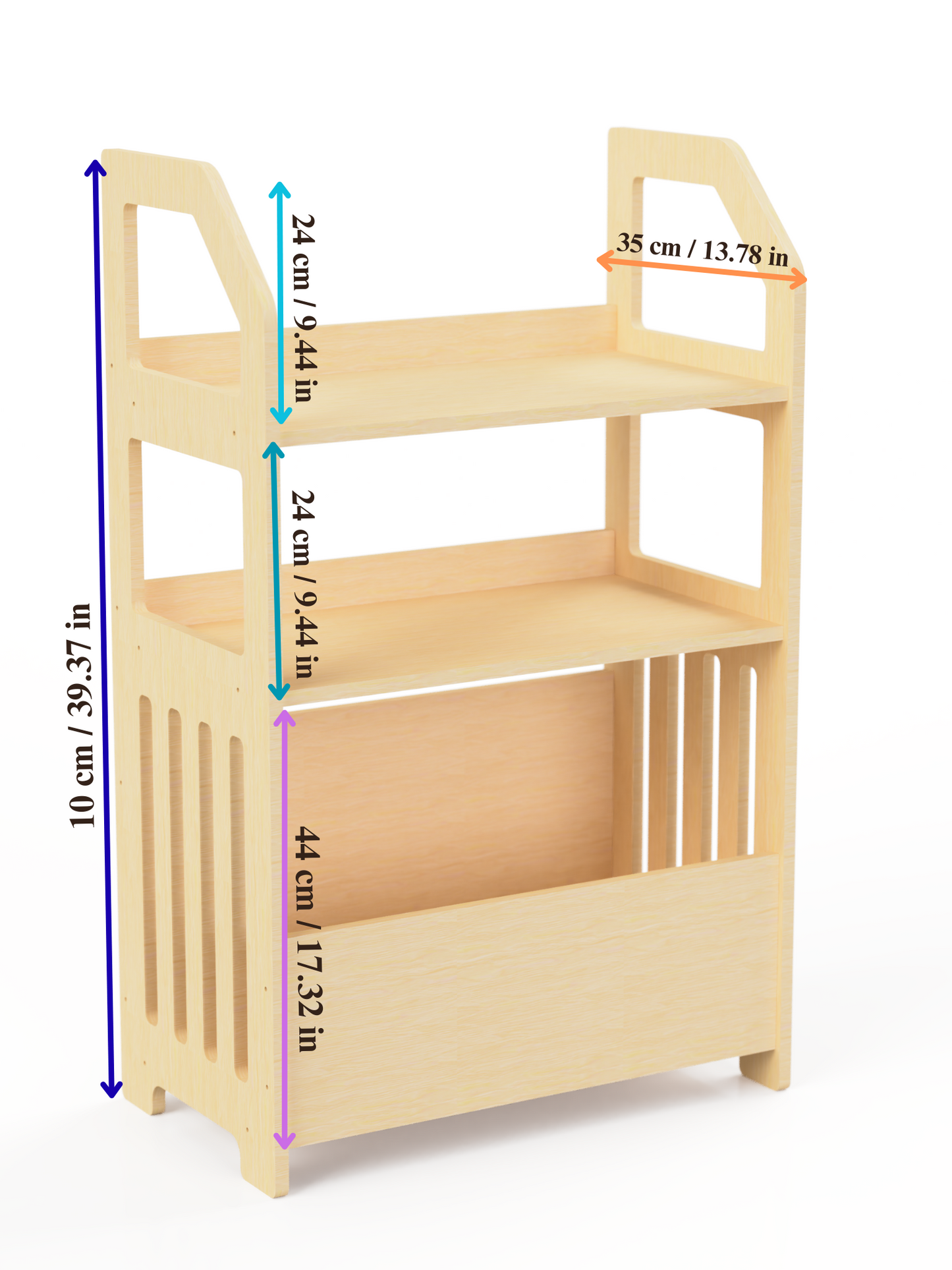 Montessori Wooden Shelf – Kids Storage Organizer