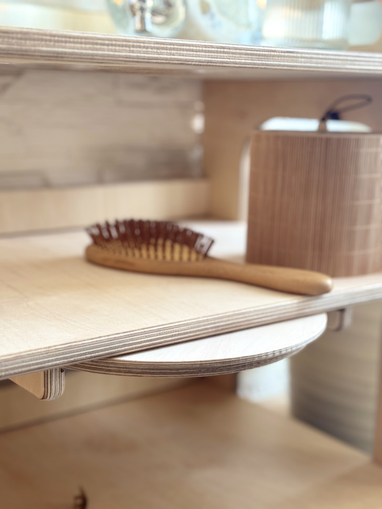 Montessori Wash Station with Lid – Wooden Toddler Self-Care Unit