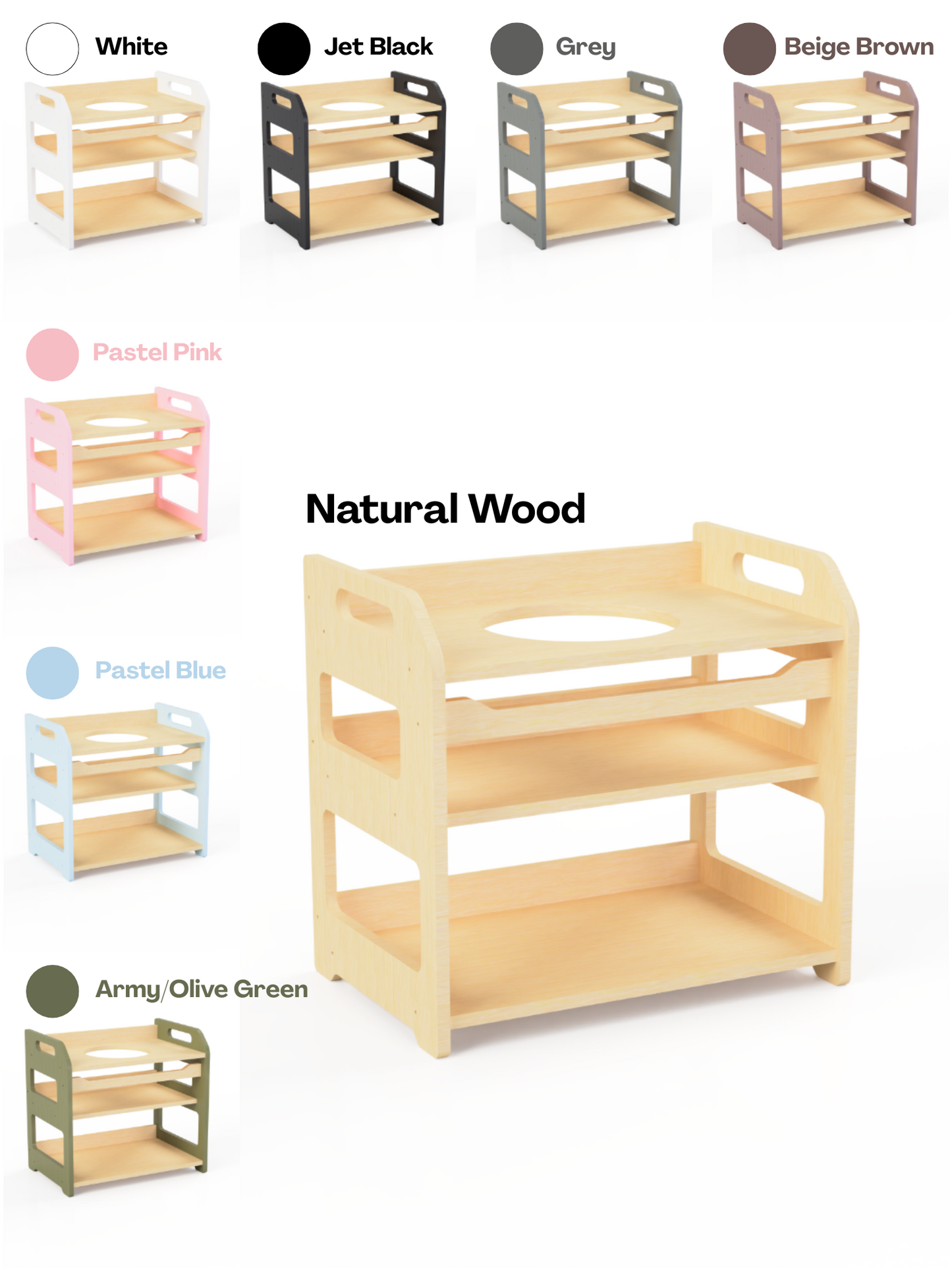 Montessori Wooden Washbasin – Kids Sink with Storage Shelves