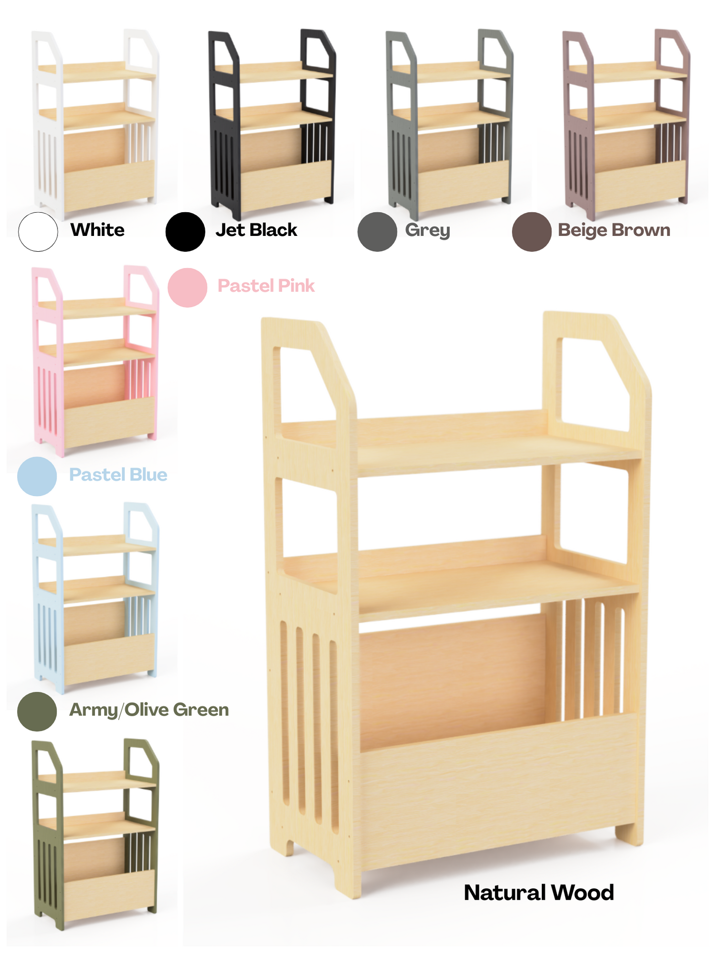 Montessori Wooden Shelf – Kids Storage Organizer