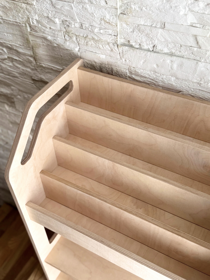 Montessori-Bücherregal aus Holz mit Ablagefläche – Kinderbuch-Ausstellungsständer