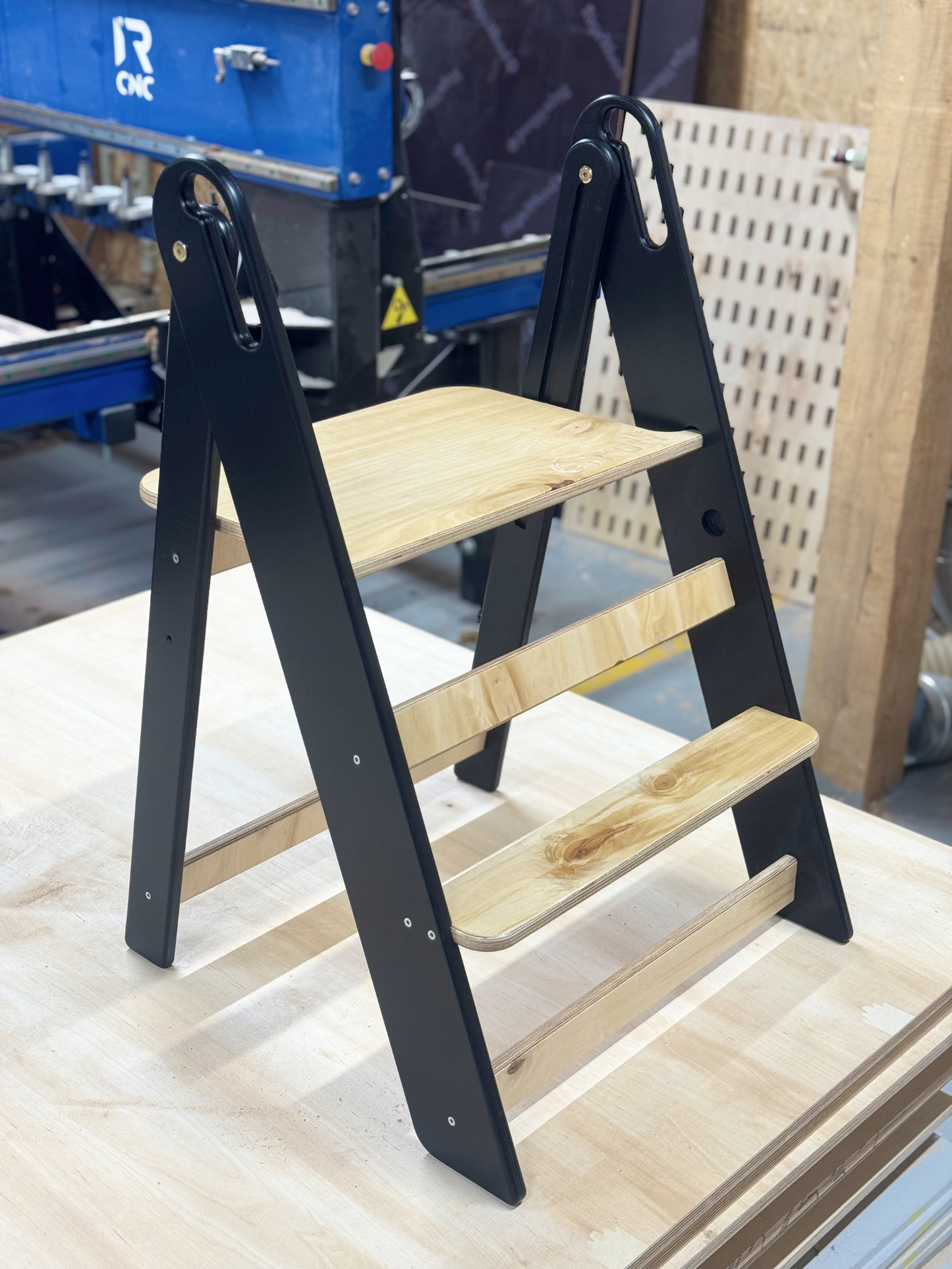 Wooden Step Stool – Adjustable Birch Stool for Kids & Adults