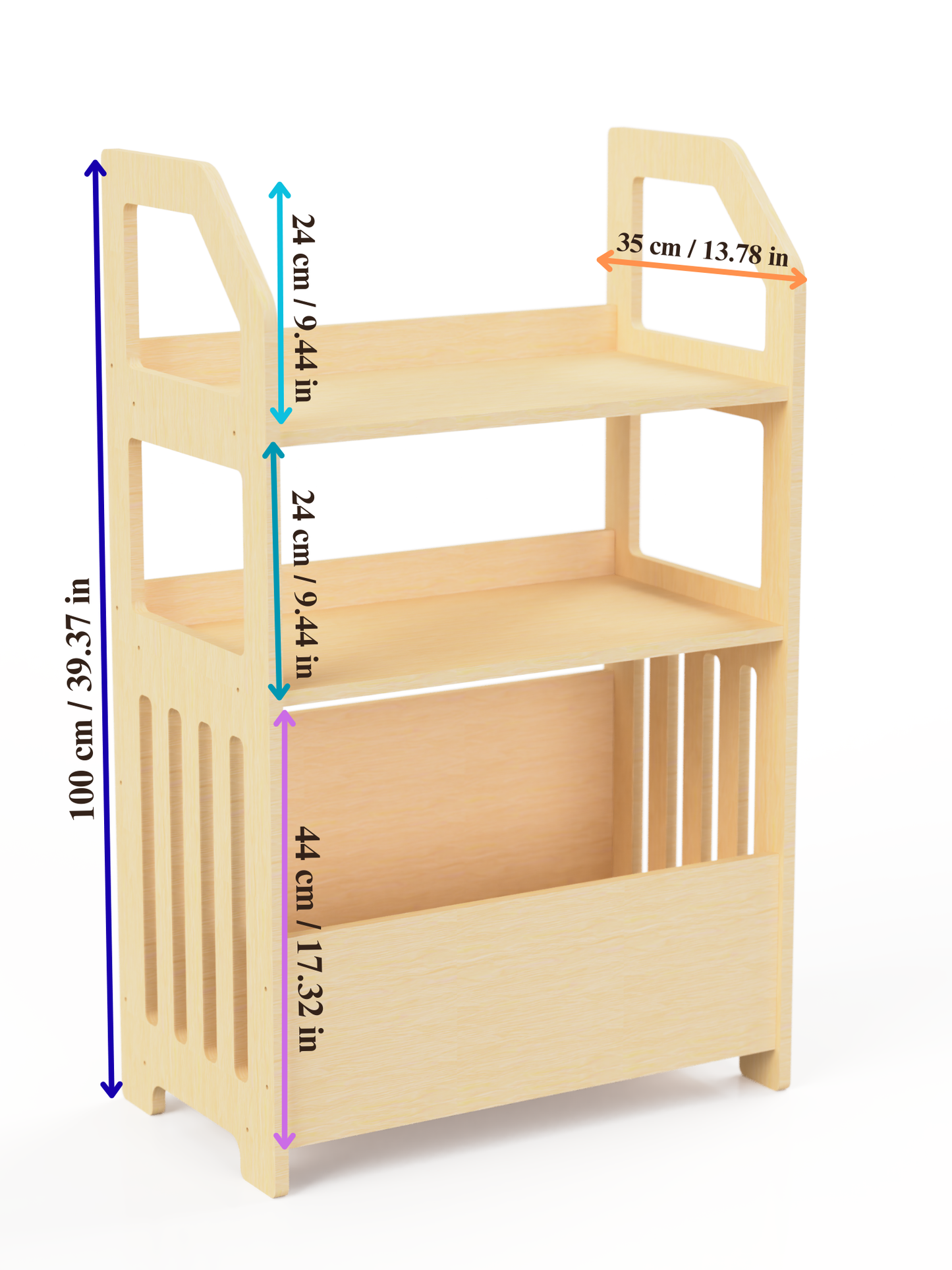 Montessori Wooden Shelf With Toy Storage