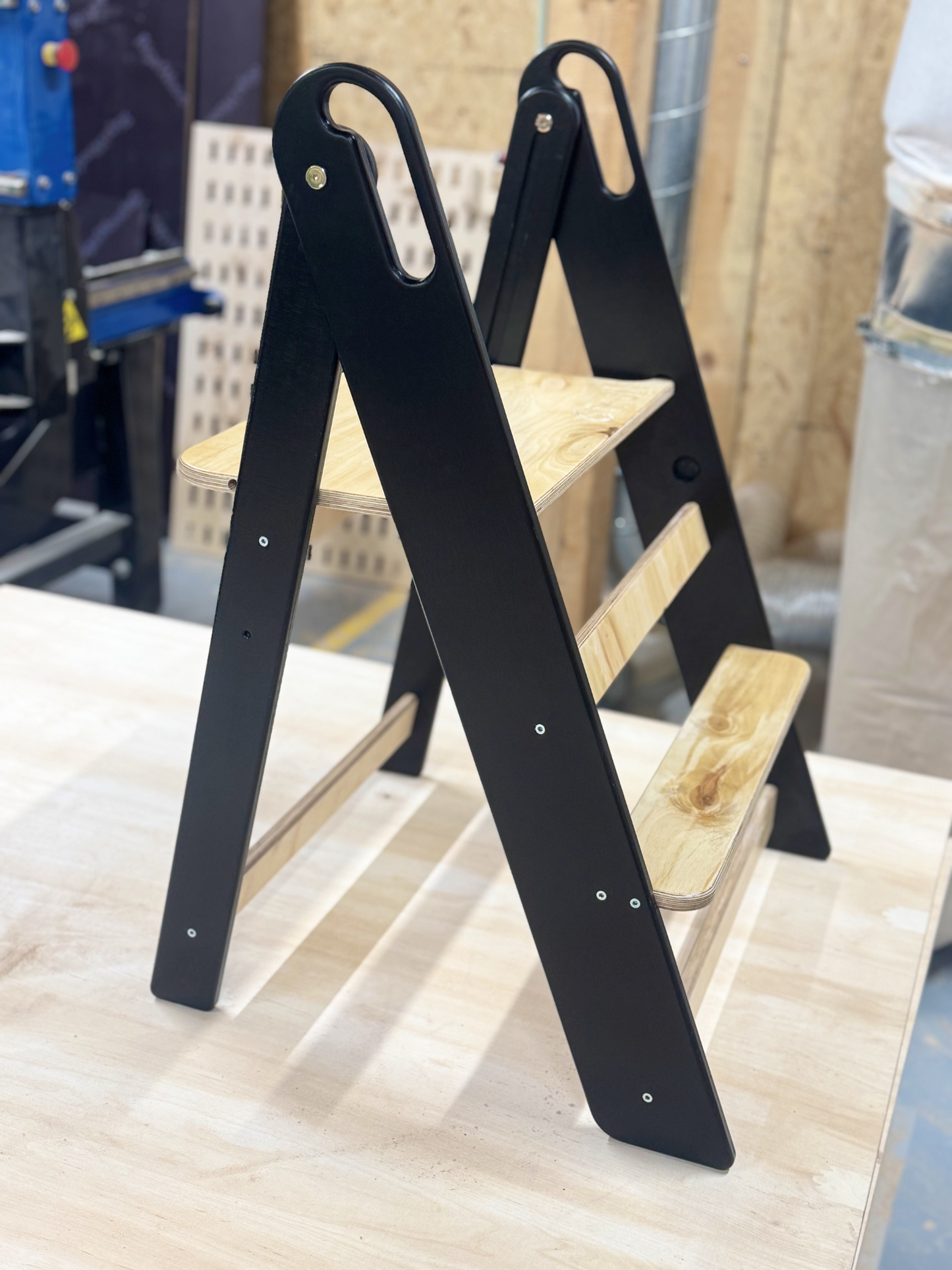 Wooden Step Stool – Adjustable Birch Stool for Kids & Adults