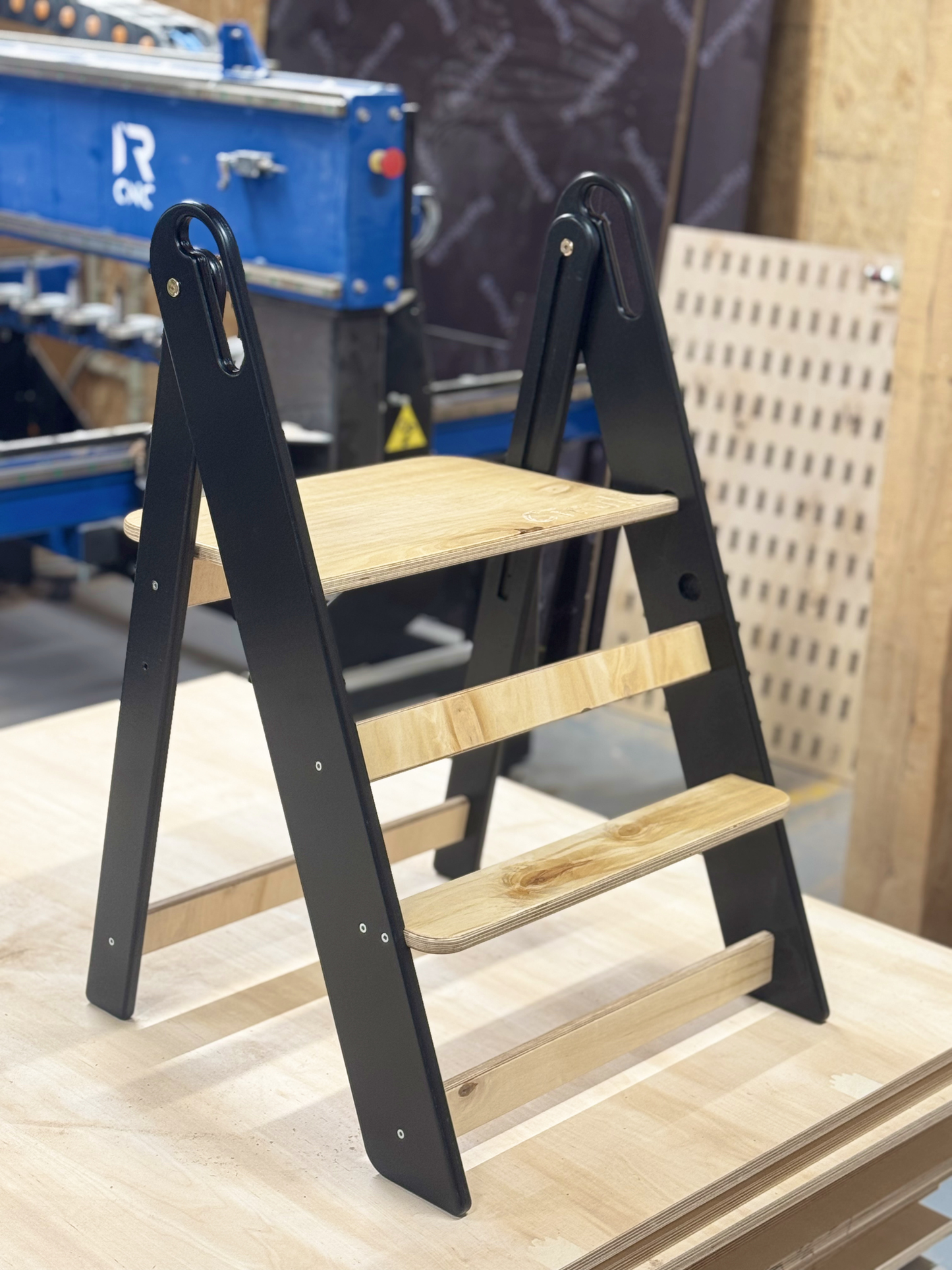 Wooden Step Stool – Adjustable Birch Stool for Kids & Adults