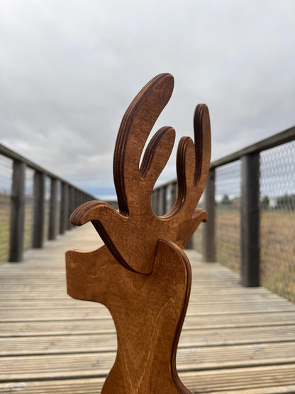 Wooden Reindeer Decoration | Rustic Holiday Home & Yard Ornament