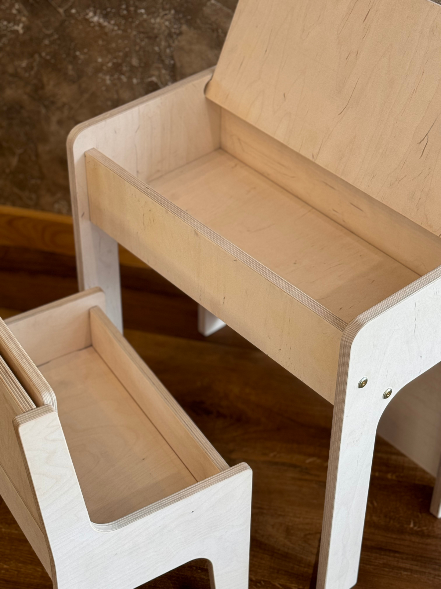 Kids Wooden Table and Chair Set with Storage