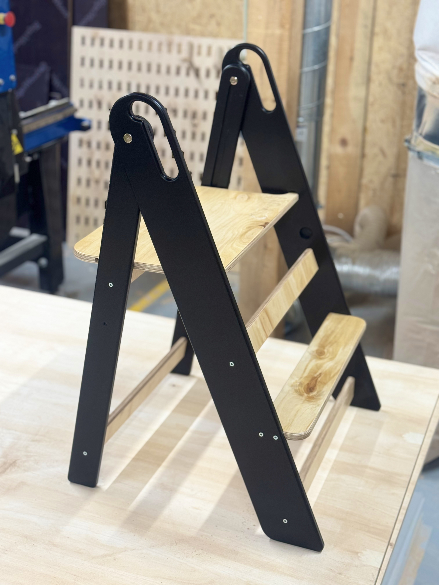 Wooden Step Stool – Adjustable Birch Stool for Kids & Adults