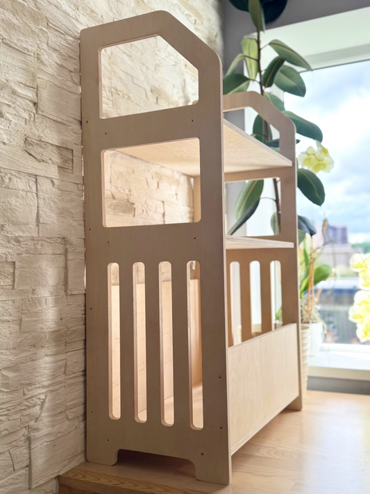 Montessori Wooden Shelf – Kids Storage Organizer
