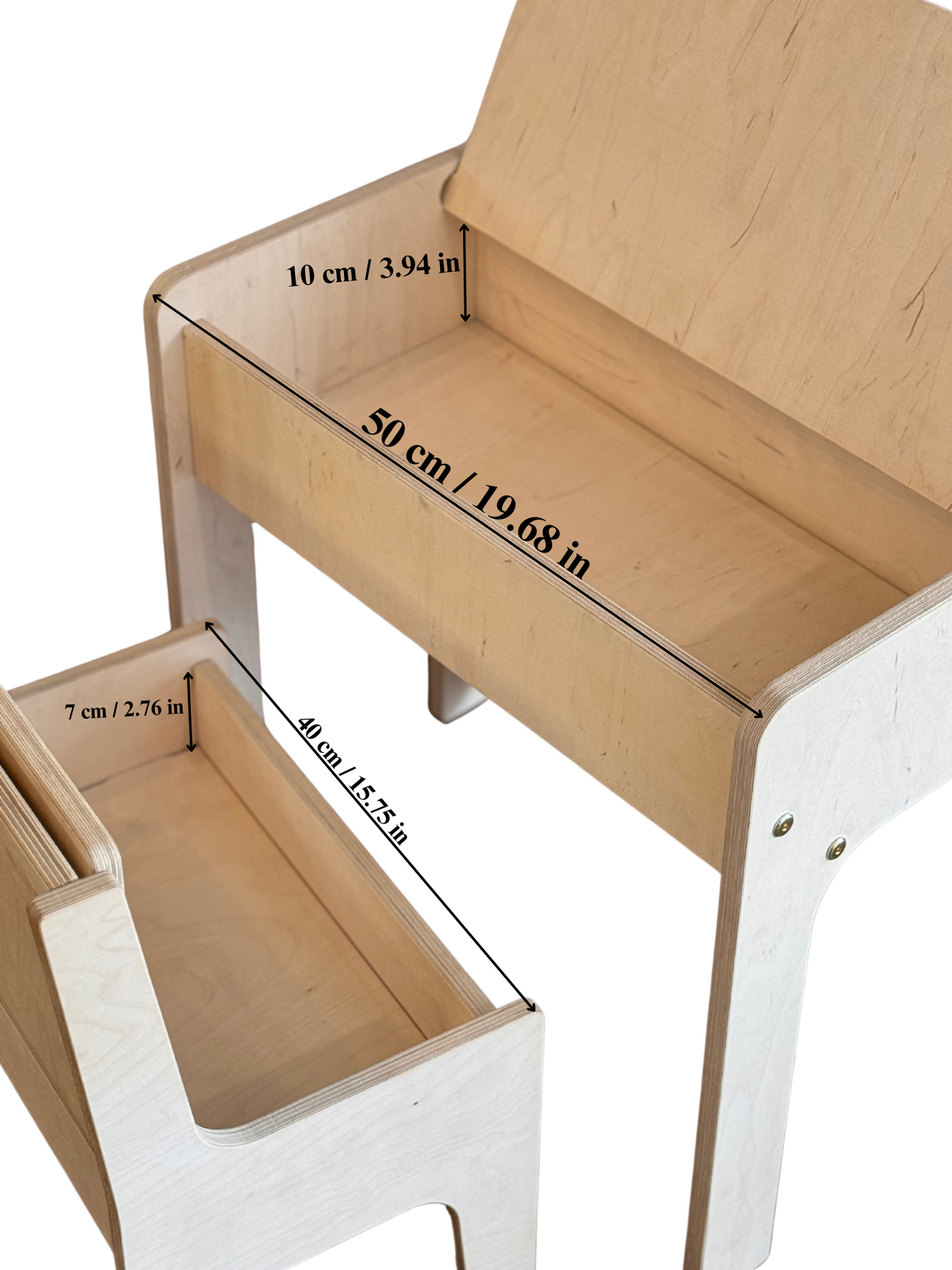 Kids Wooden Table and Chair Set with Storage