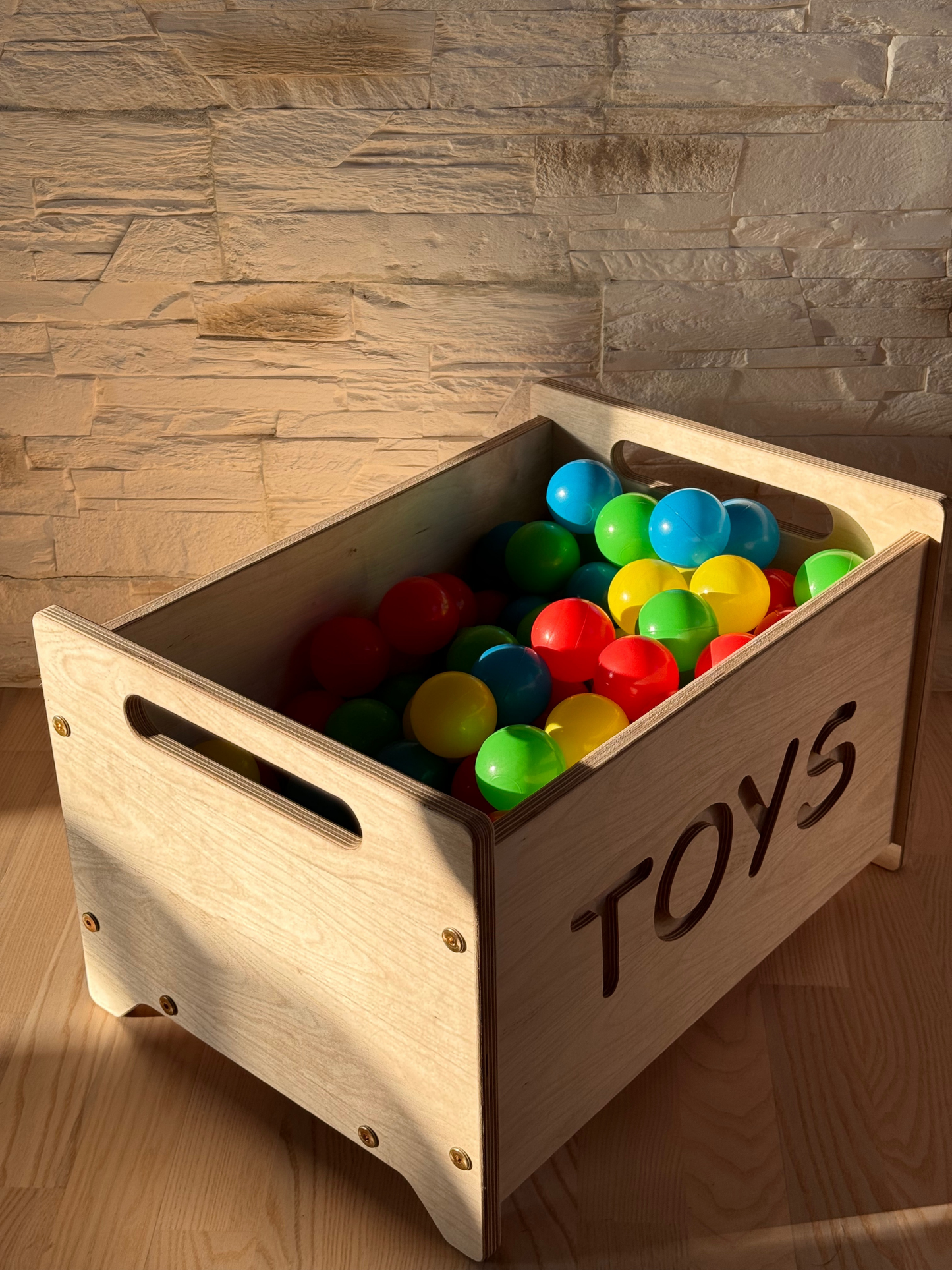 Wooden Toy Box - Montessori Nursery Storage