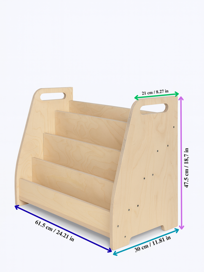 Montessori Wooden Bookshelf – Kids Front Facing Book Display