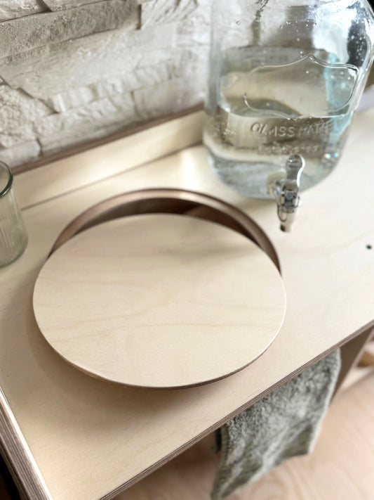 Montessori Wooden Washbasin – Kids Sink with Storage Shelves