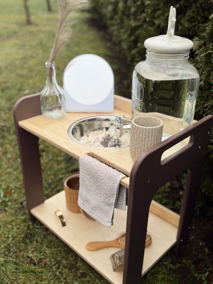 BEIGE BROWN Montessori Open-Bowl Wash Station