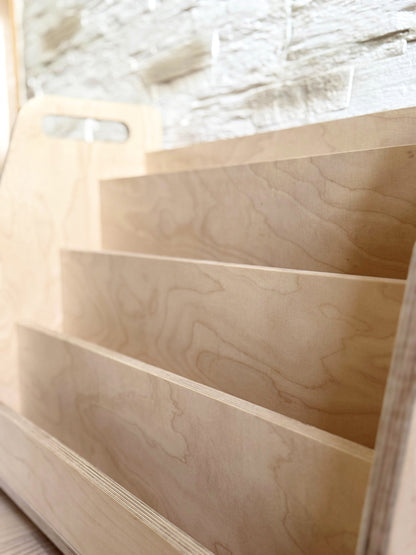 Montessori Wooden Bookshelf – Kids Front Facing Book Display