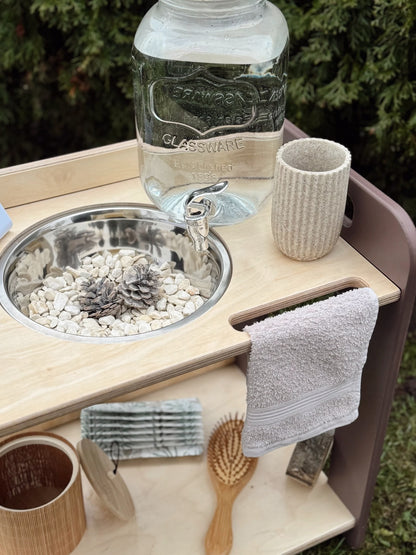 BEIGE BROWN Montessori Open-Bowl Wash Station