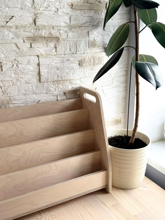 Montessori Wooden Bookshelf – Kids Front Facing Book Display