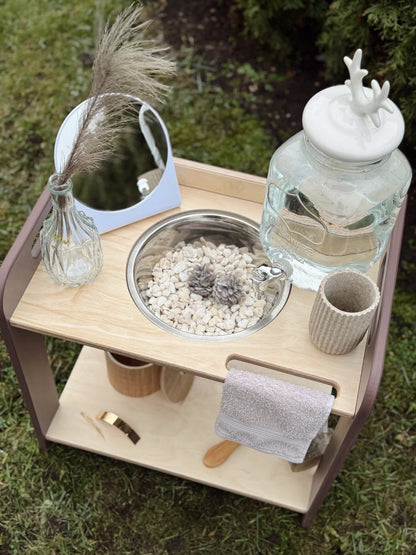 BEIGE BROWN Montessori Open-Bowl Wash Station