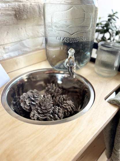 BLACK Montessori Wash Station with Lid | Small Single