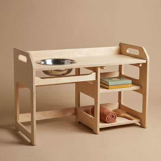 Montessori Wash Station with Lid | Large Single