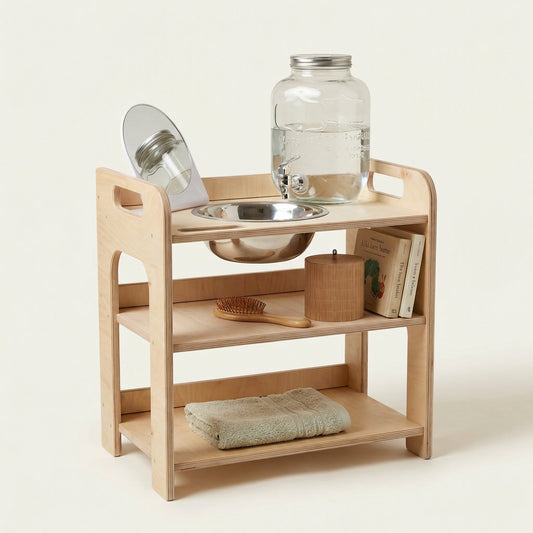 Montessori Wash Station with Lid | Small Single