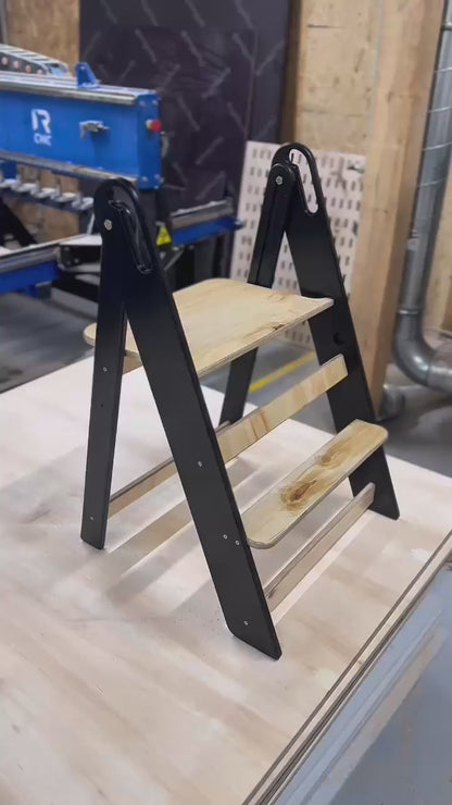 Wooden Step Stool – Adjustable Birch Stool for Kids & Adults