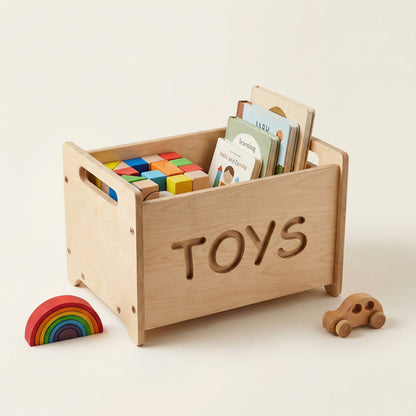 Wooden Toy Box - Montessori Nursery Storage